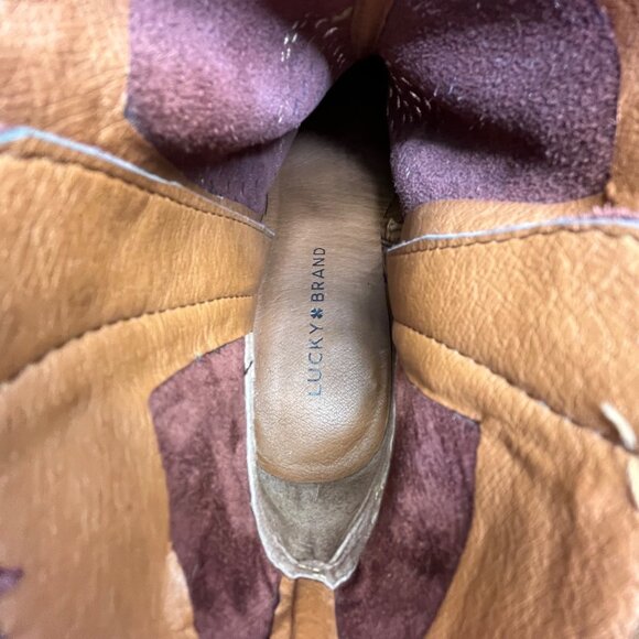 Lucky Brand Women’s Burgundy Suede Block Heel Ramses Ankle Boots Size 8.5M - Picture 8 of 10